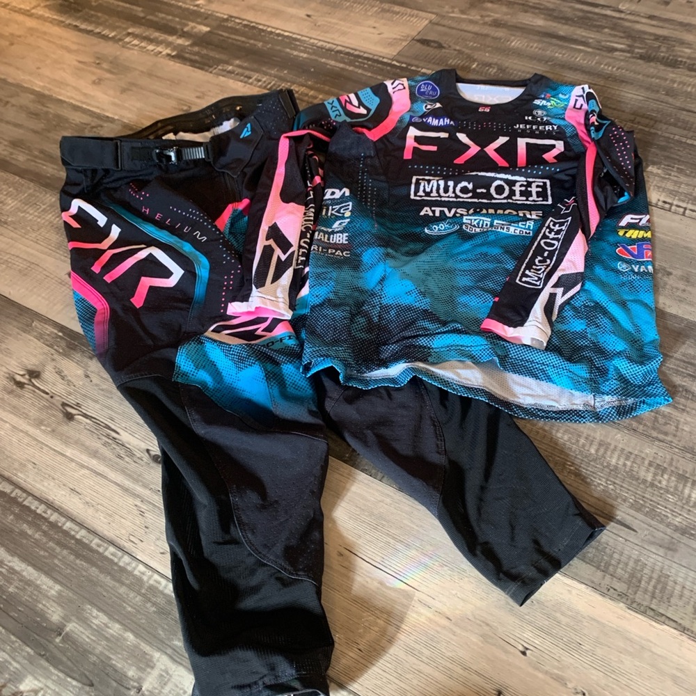 Kids Motocross Pants - Black and Blue